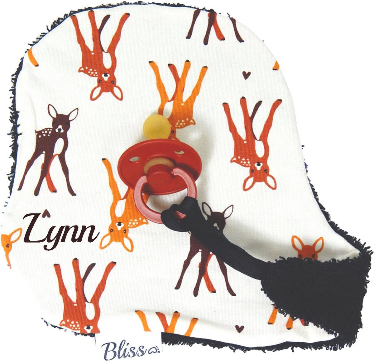 Speendoekje - kraam cadeau met naam - gepersonaliseerd cadeau - Wallabiezzz - Bambi hertjes