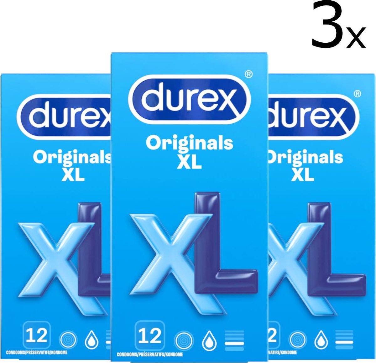Durex XL Power Condooms - 3 x 12 stuks