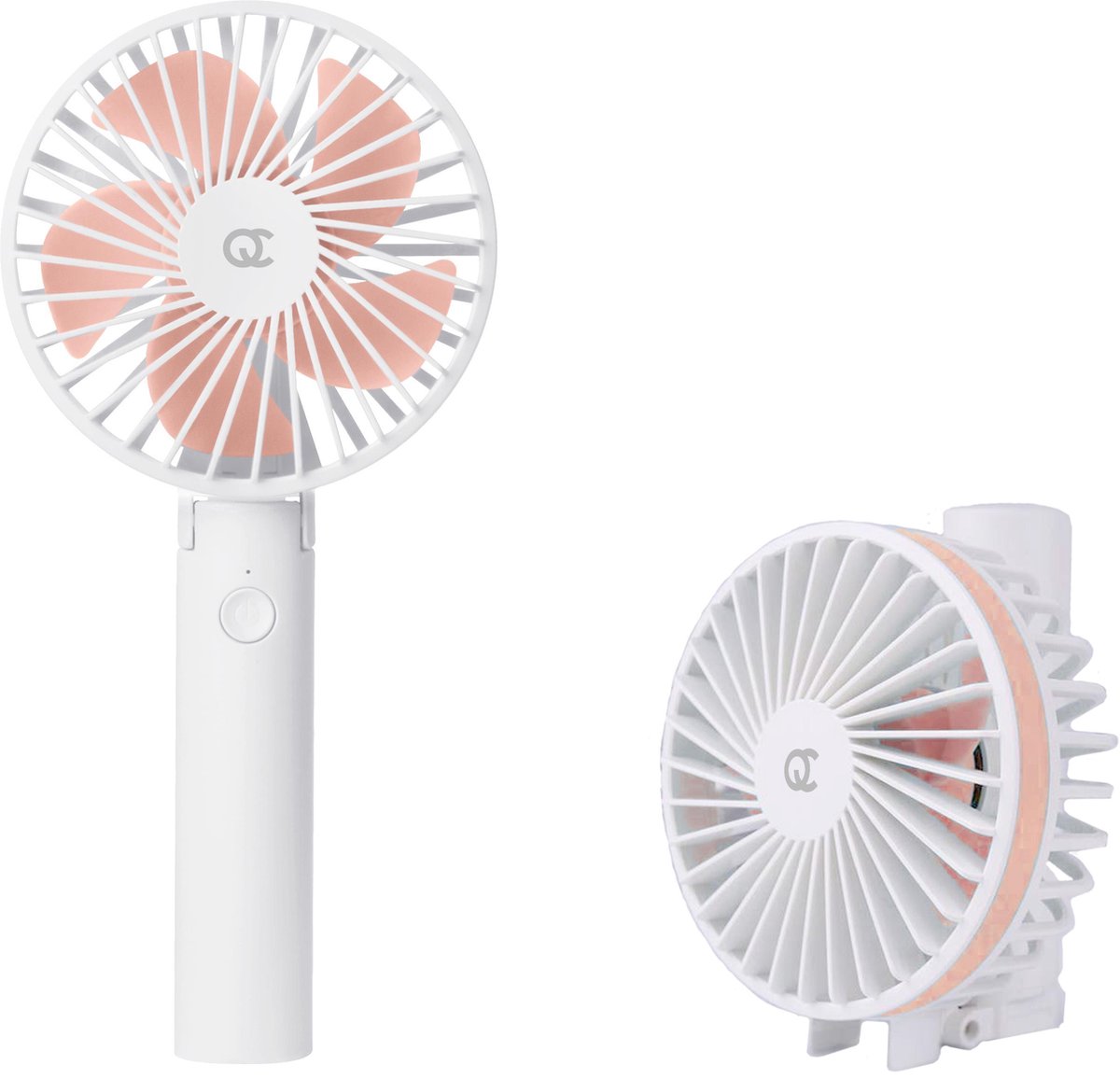 FlinQ Draagbare Ventilator - Oplaadbaar - Wit/Roze