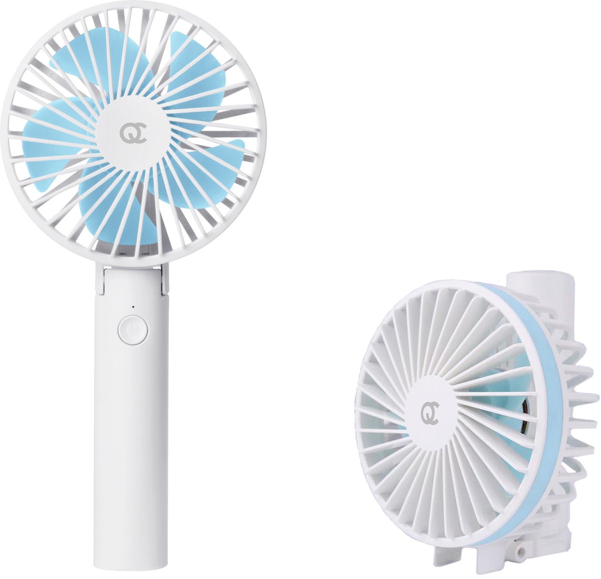 FlinQ Draagbare Ventilator - Oplaadbaar - Wit/Blauw