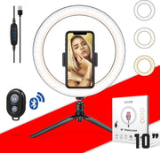 GIIVE – 10 Inch LED Ringlamp set PRO – Make-up Lamp – Fotostudio - Met Statief en Telefoonhouder - voor Camera en Smartphone