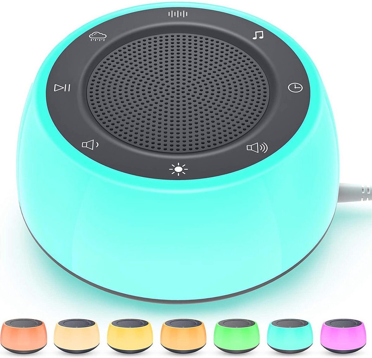 MostEssential Premium White Noise Machine - Slaaptrainer - Witte Ruis - Slaaphulp - Nachtlampje Kinderen - LED Licht - Baby / Kinderen / Volwassenen