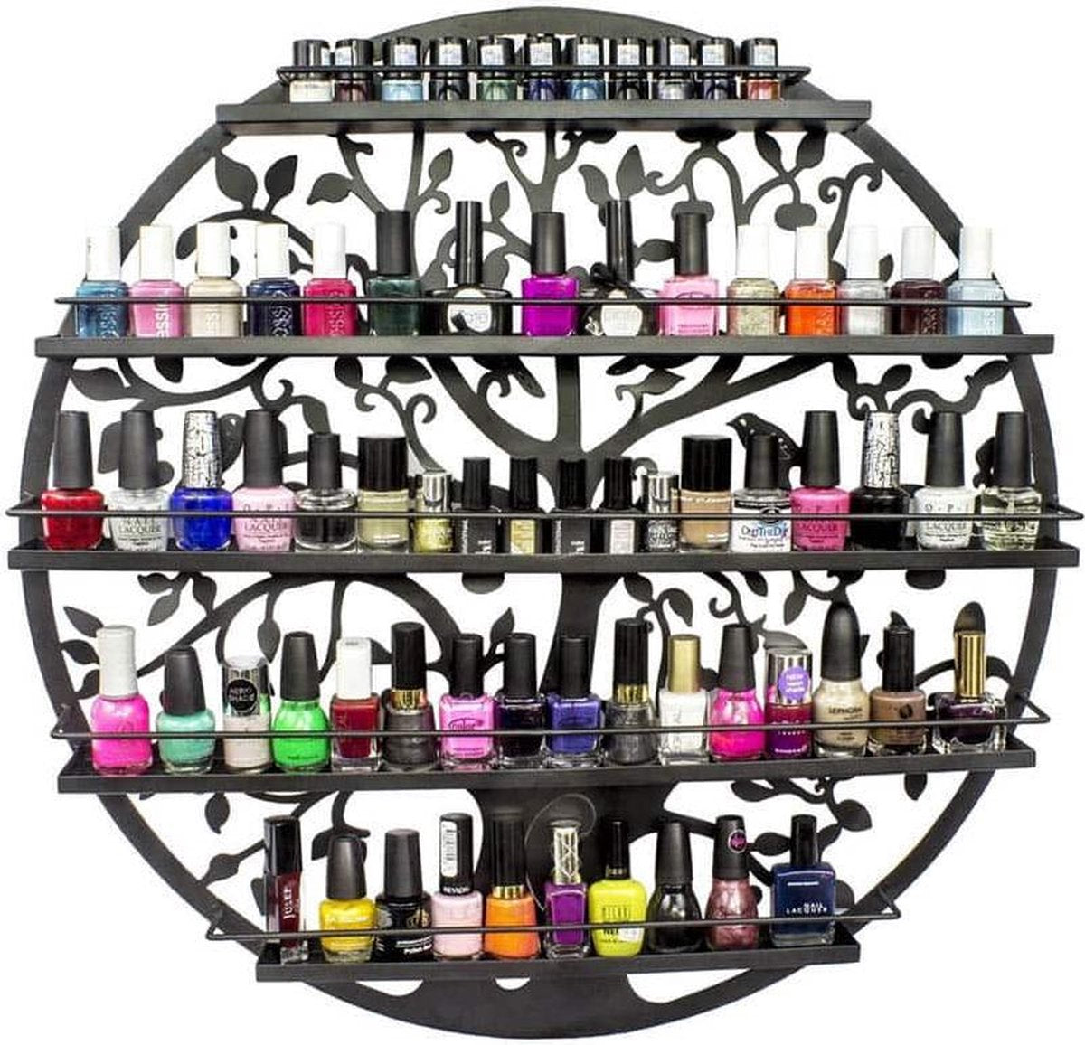 Confibel Nagellak Houder - Nagellak Flesjes Organizer - Essentiële Oliën Organizer - Rek voor Flesjes - Wanddecoratie - Zwart