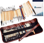 Set van 30 verschillende klei-beeldhouwgereedschap