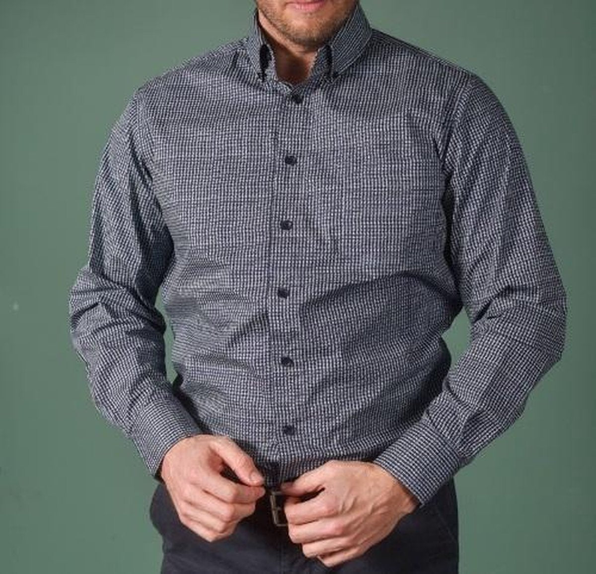 Blue Seven heren overhemd/blouse blauw/grijs - maat L