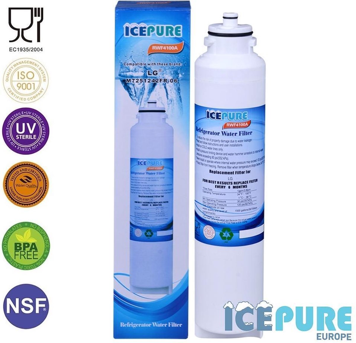LG M7251253F-06 Waterfilter M7251253FR-06 van Icepure RWF4100A