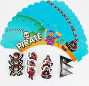 ProductGoods - 12 Stuks Piraten Mini Cupcake Bakjes + 12 Cupcake Piraten Versiering - Kinderen - Kinderfeestje - Party - Taart Decoraties - Verjaardag Decoratie - Happy Birthday - Piraten - Omslagen - Omslag - mini cupcake vormpjes