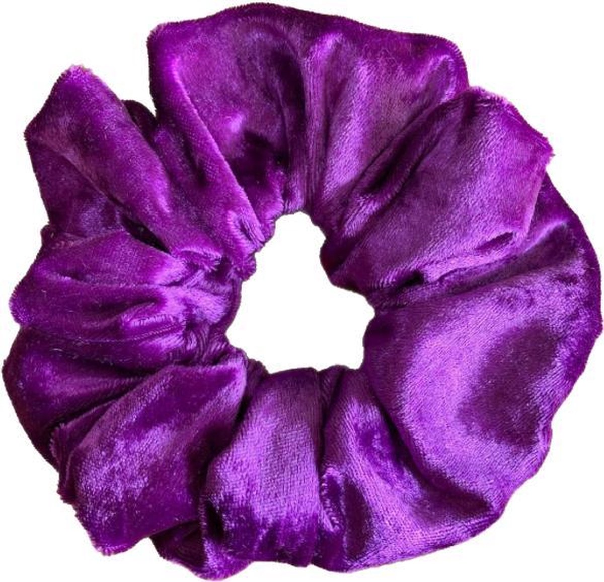 Scrunchie - Oversized - Handmade - Effen - Velours - Paars - Diameter circa 15 cm - Zacht voor je haar - Leuke variant voor elastiekjes - Haaraccessoires - haarwokkel - Fashiongoodiez.nl