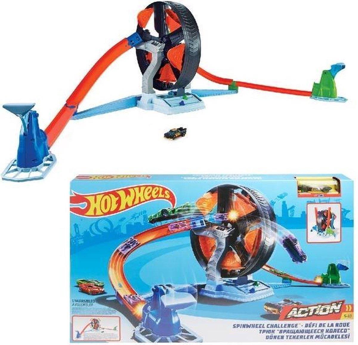 Hot Wheels Action Reuzenwiel Uitdaging Speelset | Hot-Wheels speelgoed voor kinderen jongens meisjes | Verjaardag  cadeau kado kinder | Speelgoedauto