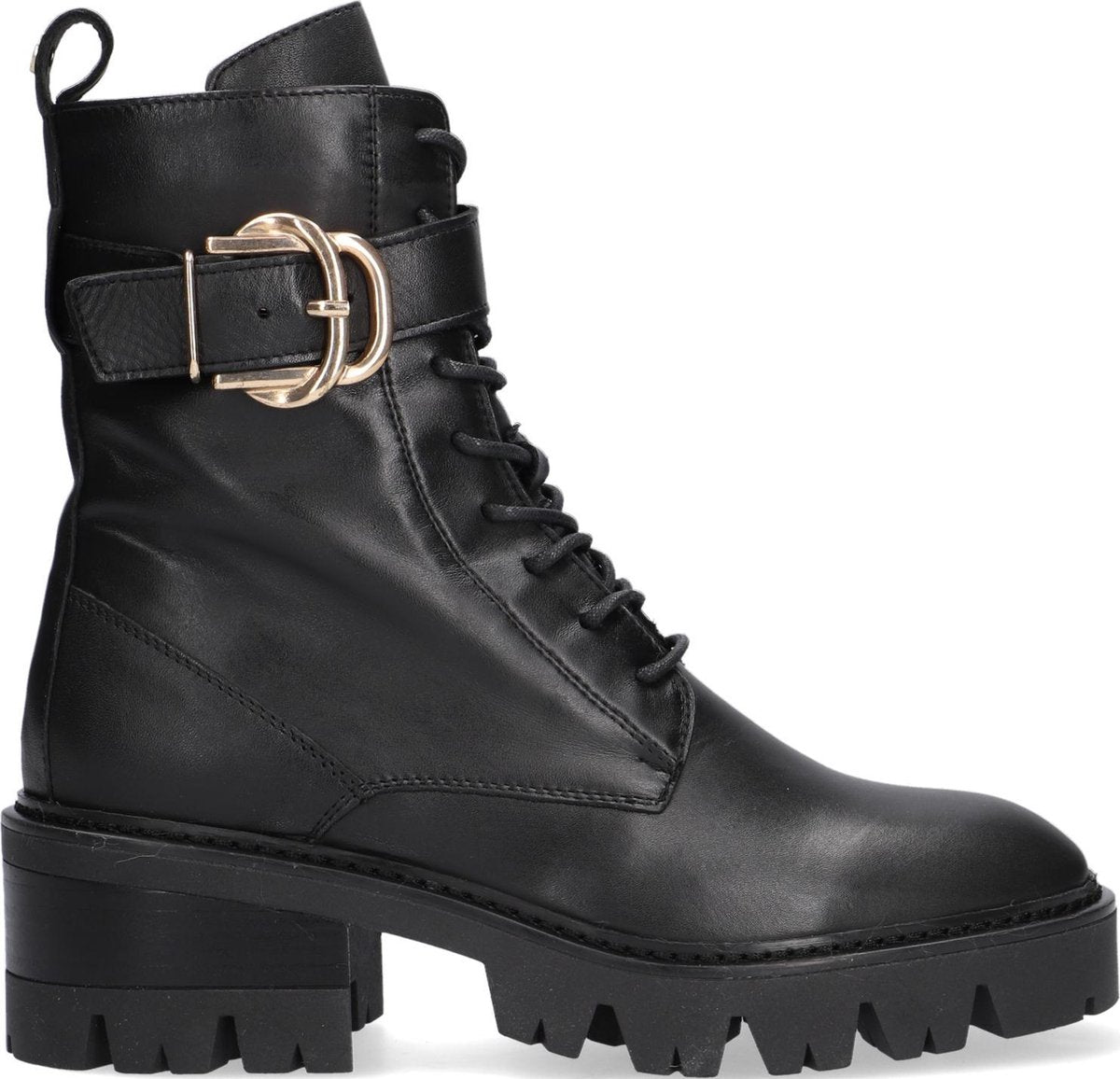 Notre-V An1400 Veterboots - Laarzen Met Veters - Dames - Zwart - Maat 41