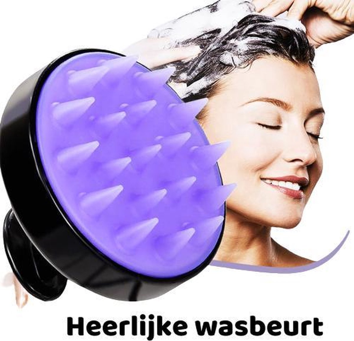 Haarborstel – Scalp Massager – Massage Borstel – Siliconen – Schampoo Borstel – Anti roos – Hoofdhuid - Paars