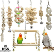 Donkersstuff - Vogelspeelgoed - Parkieten Speelgoed - Vogelspeelgoed Parkiet - Vogelkooi Decoratie - 7 stuks
