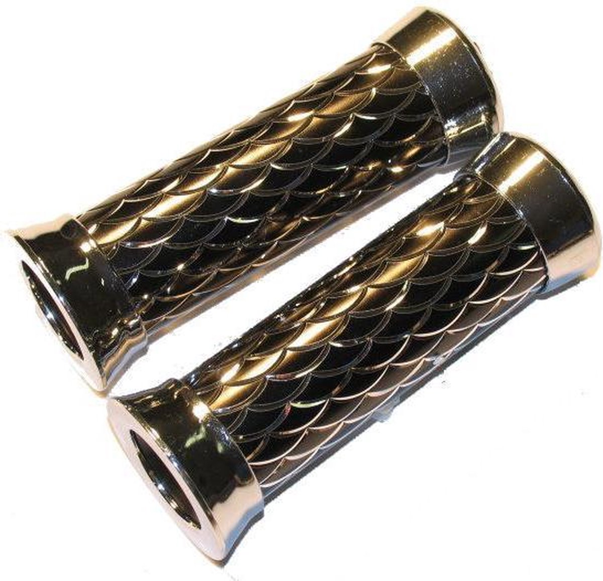 Handvatset aluminium - zilver/zwarte ringen