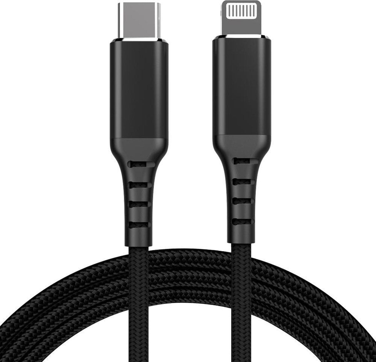 USB C naar Lightning kabel | 2.0 | MFI gecertificeerd | Nylon mantel | Zwart | 0.5 meter | Allteq