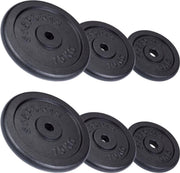 ScSPORTS® Halterschijven set 60 kg - Gietijzer - 30 mm - 2x5 - 2x10 - 2x15 kg - Gewichten