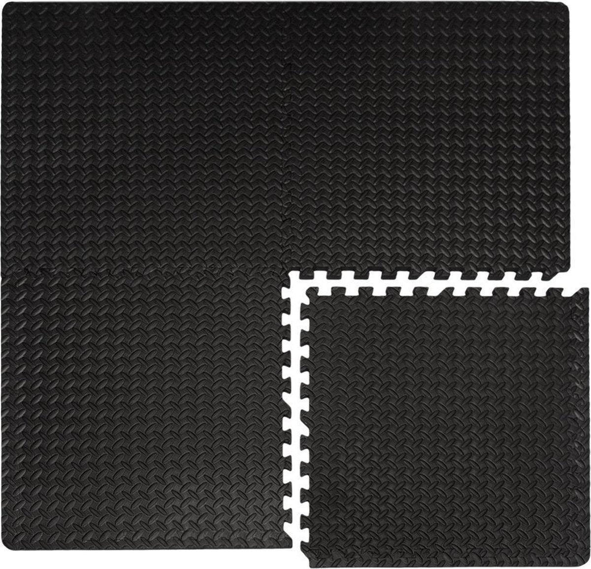 12 vloerbeschermingsmatten 63x63 - 2 cm fitnessvloermat - set van 4