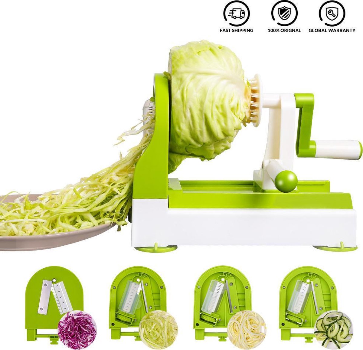 TBG Spiralizer Wortel Cutter Fruit Groente Slicer Salade Noodle Pasta Maker Keuken Accessoires Green