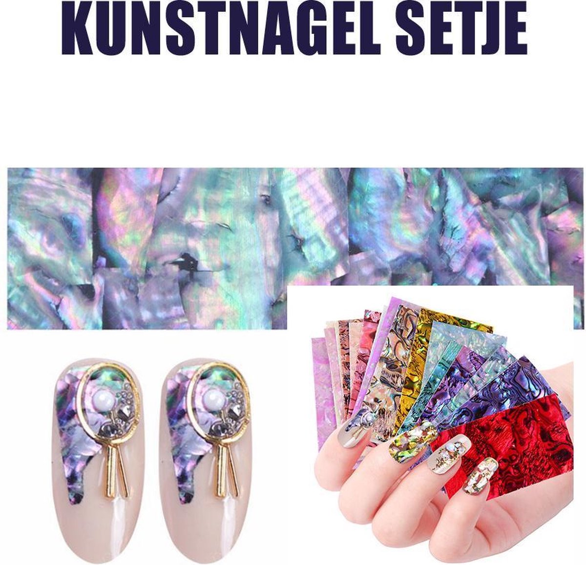 24-delige kunstnagel Art-decoratieset. Roze met glitter en diamanten. Volledige dekking DIY nep nagels. 10 verschillende maten en minimaal 2 stuks per maat