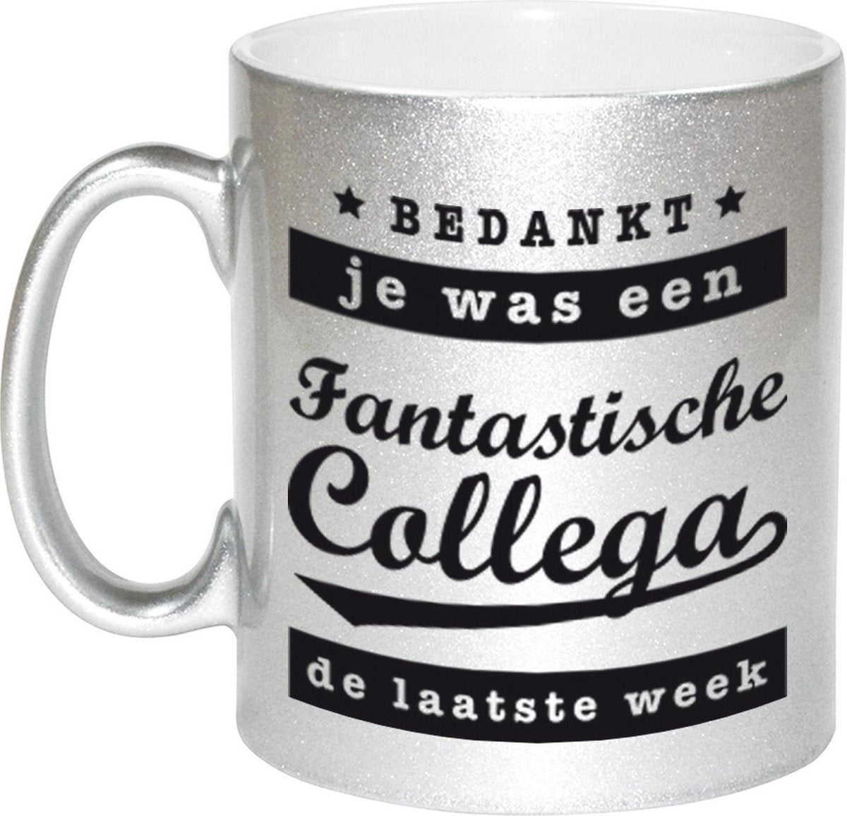Fantastische collega laatste week mok / beker zilver bedankt cadeau collega 330 ml