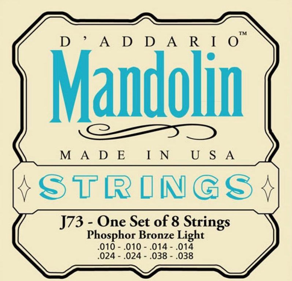 J73 10-38 Mandolinen snaren Phosphor Bronze Loop End