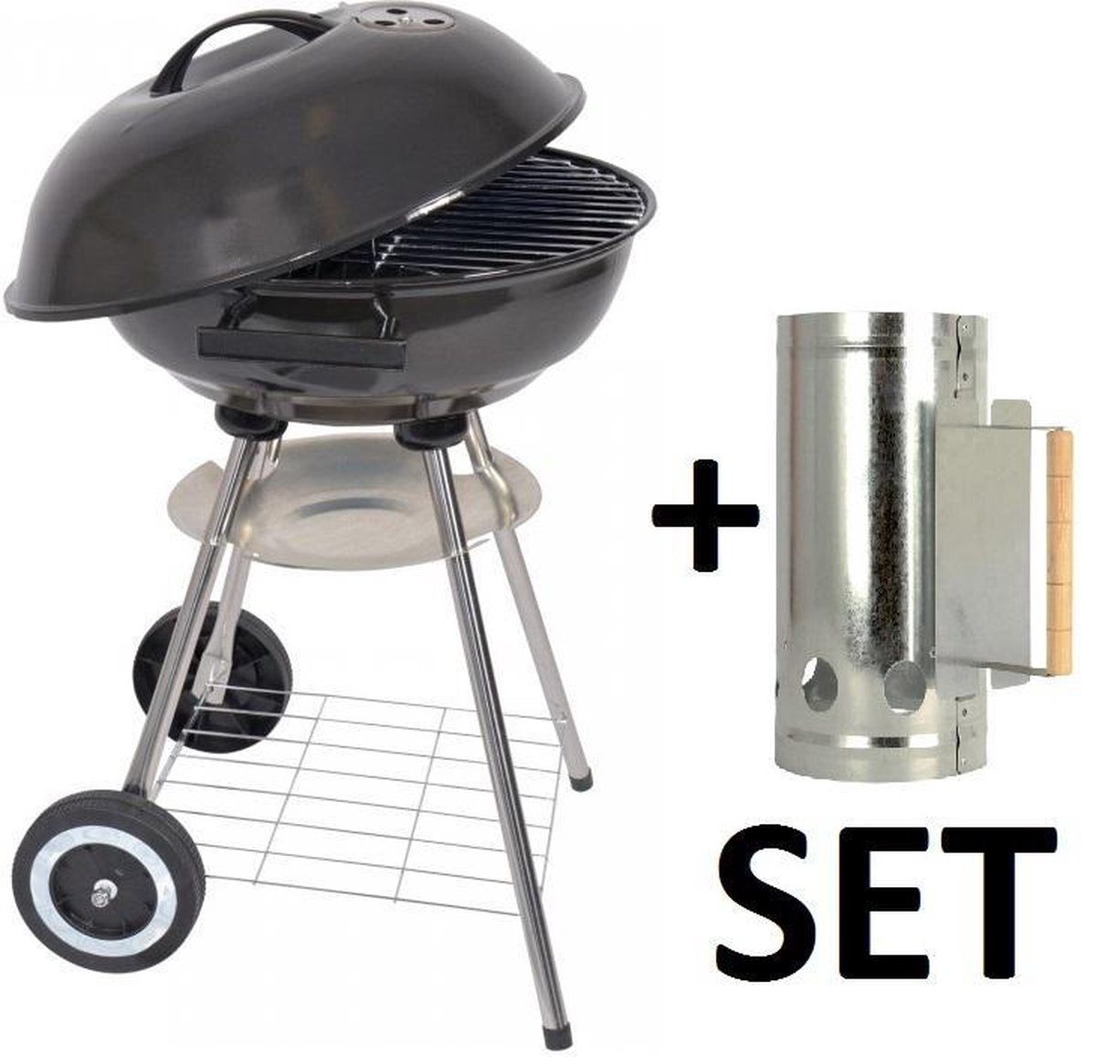 XL Houtskoolbarbecue - Ø 46 cm. + Brikettenstarter