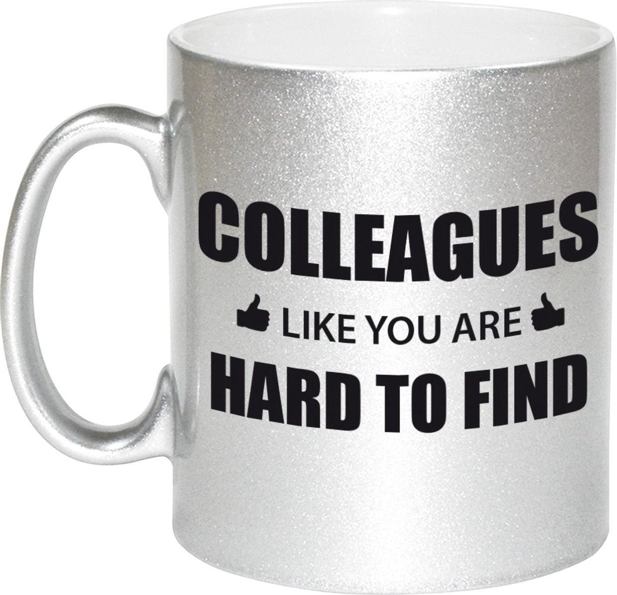 Collega cadeau mok / beker zilver colleagues like you are hard to find