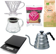 Hario V60 Range Server Slow Coffee starter set 1-2 kops + Bristot BIO 100% biologische koffie