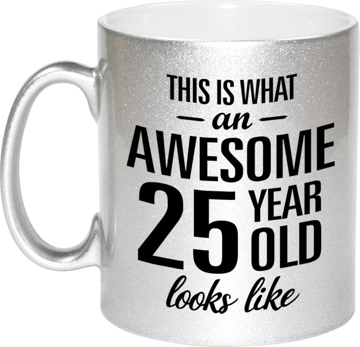 Awesome 25 year cadeau mok / beker zilver 330 ml