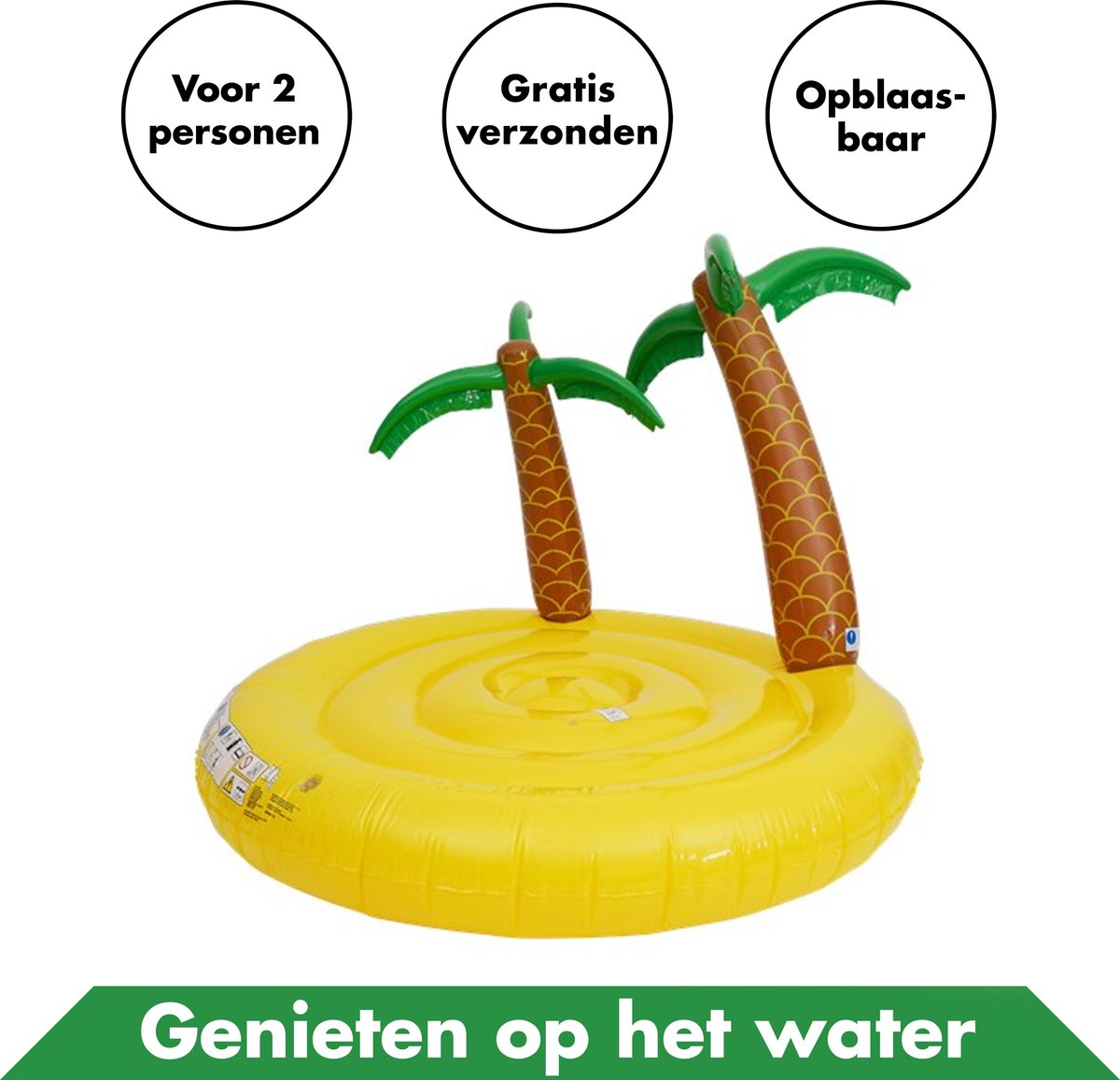Luxe XXL Drijfeiland van In Round - Opblaasbaar Zwembadspeelgoed – Strand en Zee speelgoed - Opblaasfiguur voor Volwassenen en Kinderen