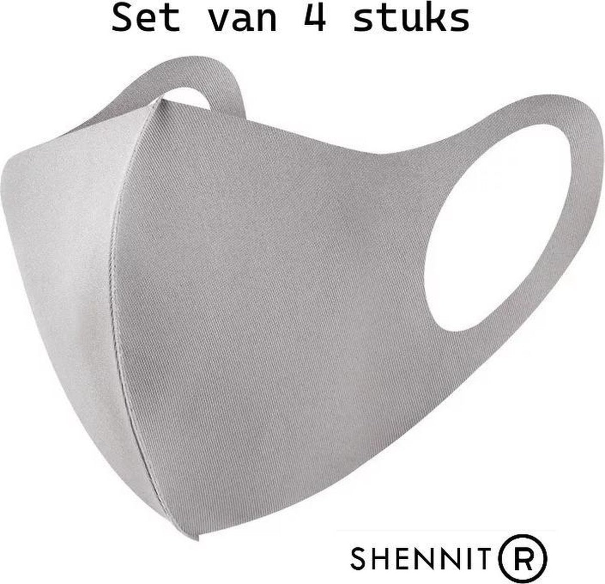 4x Niet-Medisch Mondmasker Mondkapje | Zomer proof | Stijlvol en simpel | Rekbare stof | Duurzaam | Draagcomfort | Geschikt voor OV | Kleur grijs