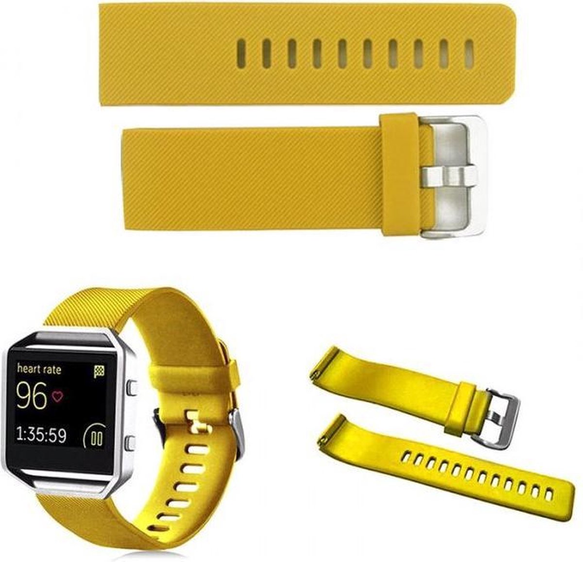TPU Siliconen armband voor Fitbit Blaze Geel - Maat XS (17cm)