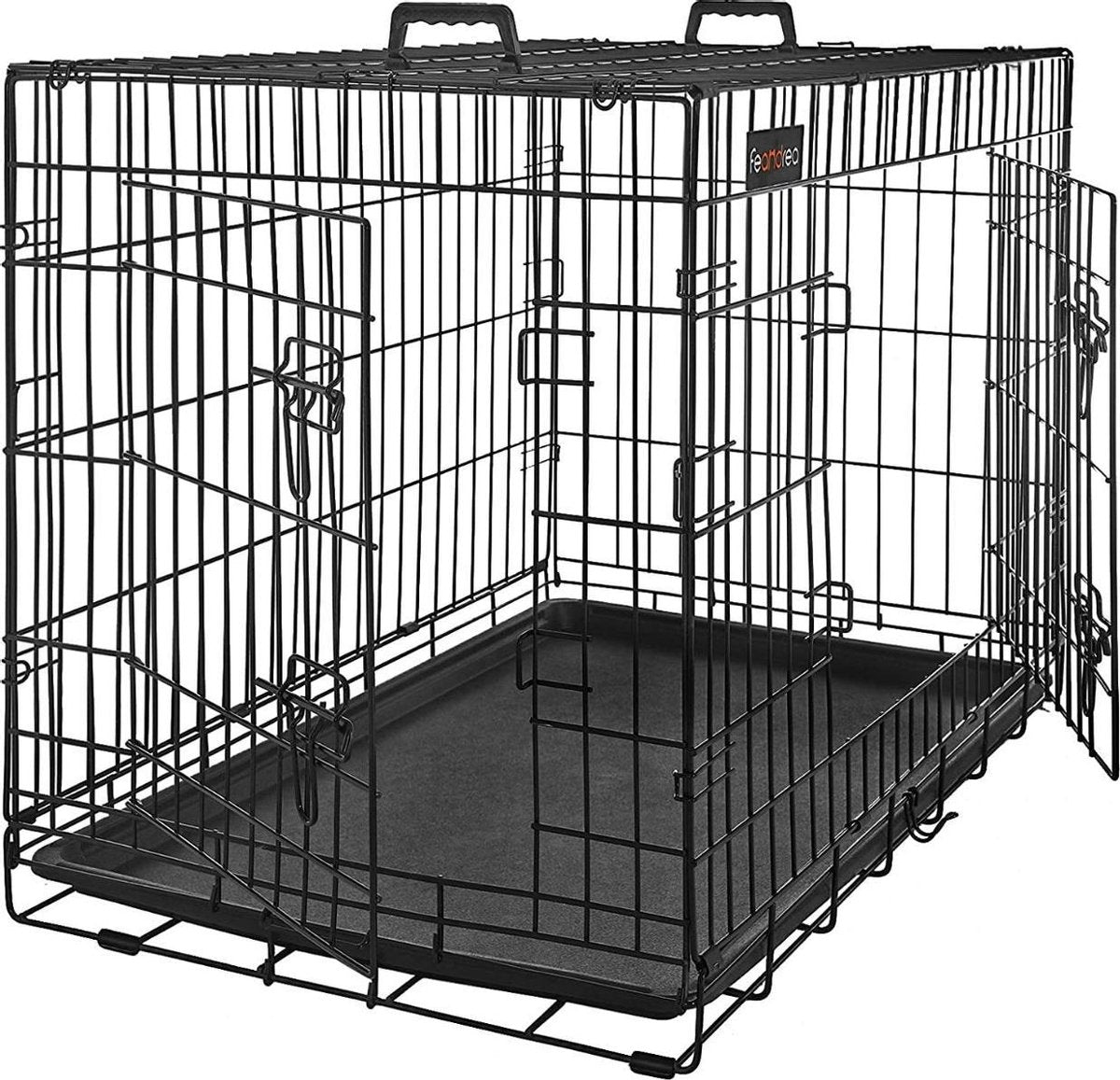 Hoppa! Opvouwbaar Hondenhok - Hondenkooi - Dierenhoek - Dierenkooi - XL - Zwart - Metaal - 91 x 64 x 58 cm (B x H x D)
