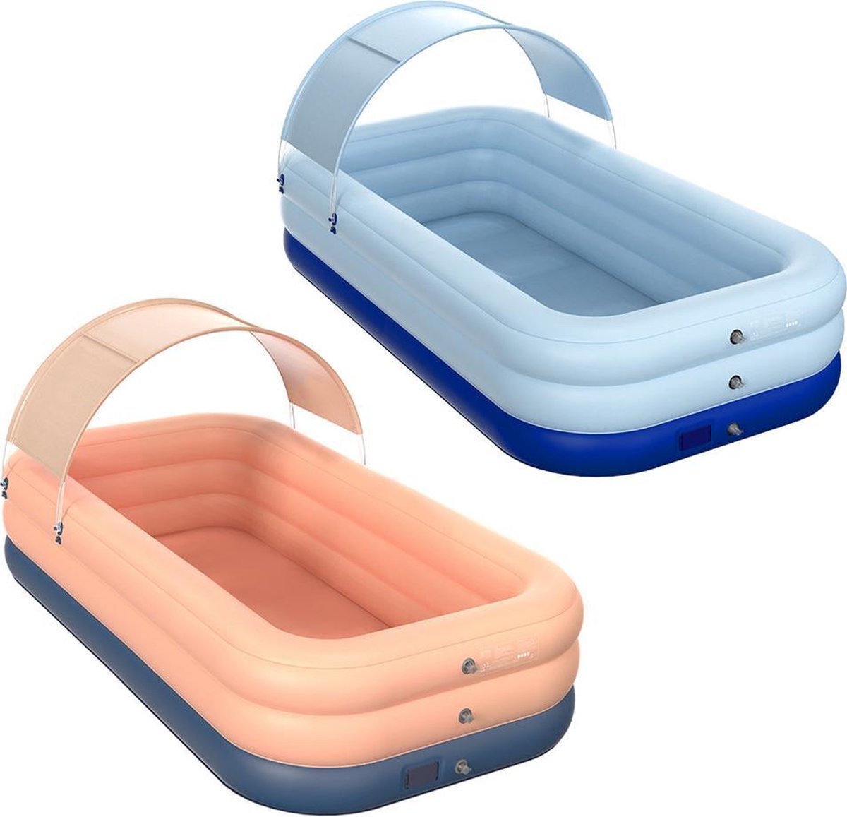 zwembad met ingebouwde luchtpomp - Blauw - Opblaasbaar zwembad voor in de tuin – Zwembad – Zwembaden