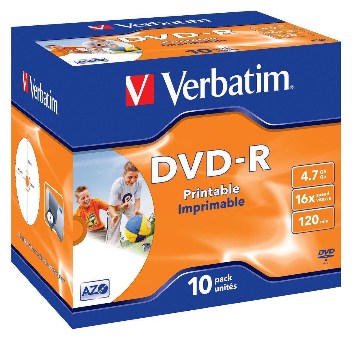Verbatim 43521 DVD-R Wide Inkjet Printable ID Brand