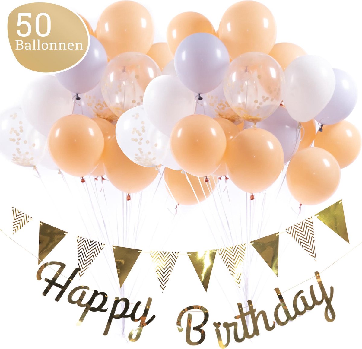 Blush Ballonnen Verjaardag & Versiering Set – Incl. Happy Birthday Slinger