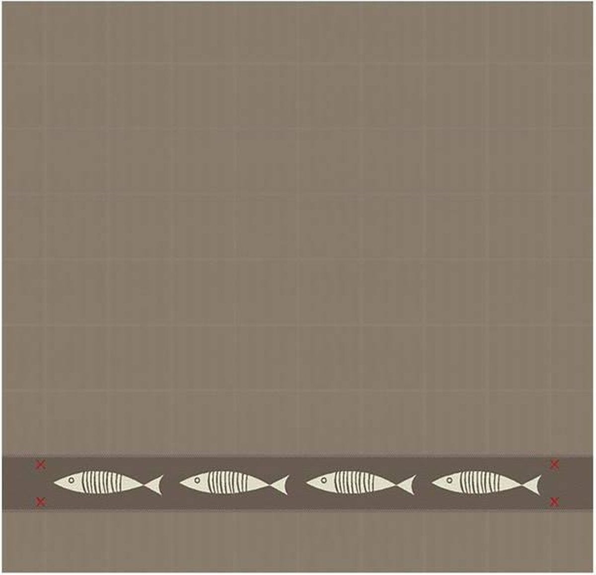 DDDDD Pescado - Theedoek - 60x65 cm - Set van 6 - Taupe