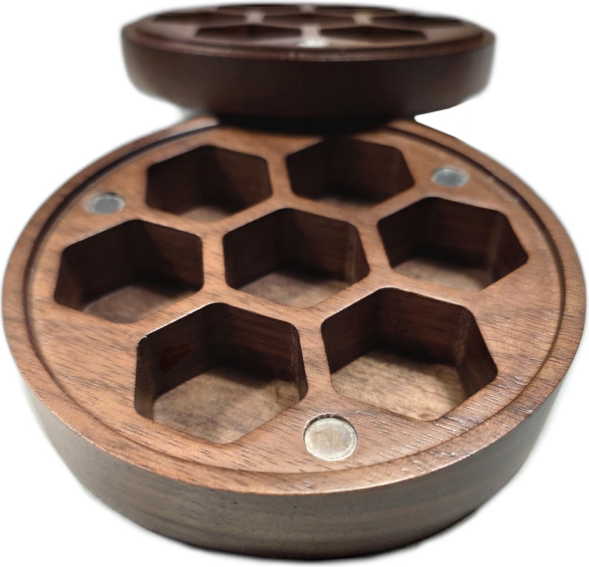 Dungeons and Dragons D&D Houten Dice Box | Premium Opbergdoosje | Walnut Wood | Voor set van 7 | DnD | High Quality