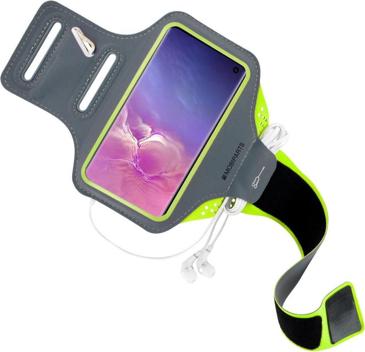 Mobiparts Comfort Fit Sport Armband Samsung Galaxy S10 Groen