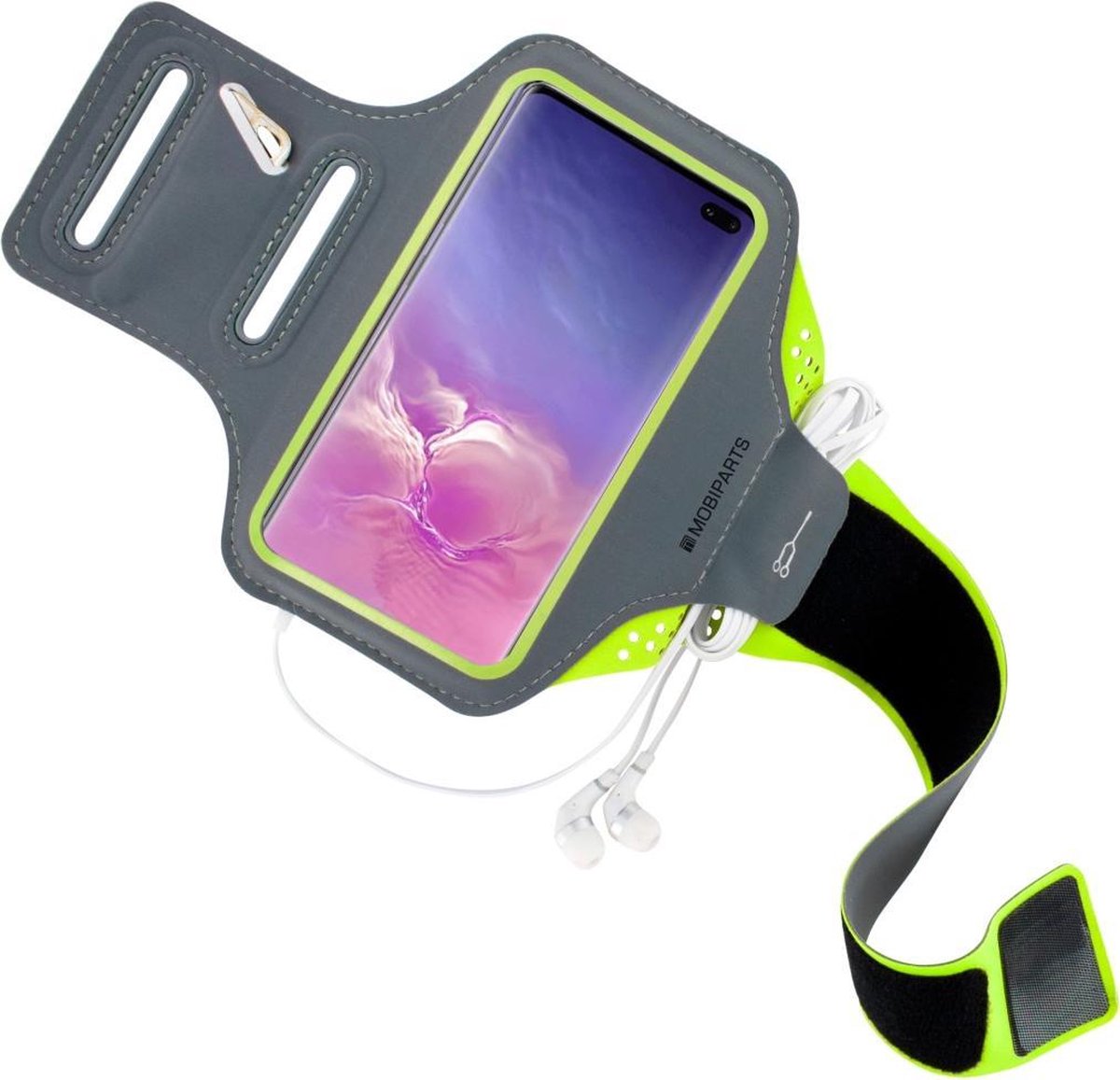 Mobiparts Comfort Fit Sport Armband Samsung Galaxy S10 Plus Groen
