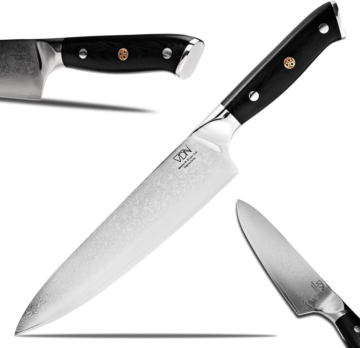 VDN - Koksmes damascus - Elegance serie - VG-10 Japans damaststaal - 66 lagen staal