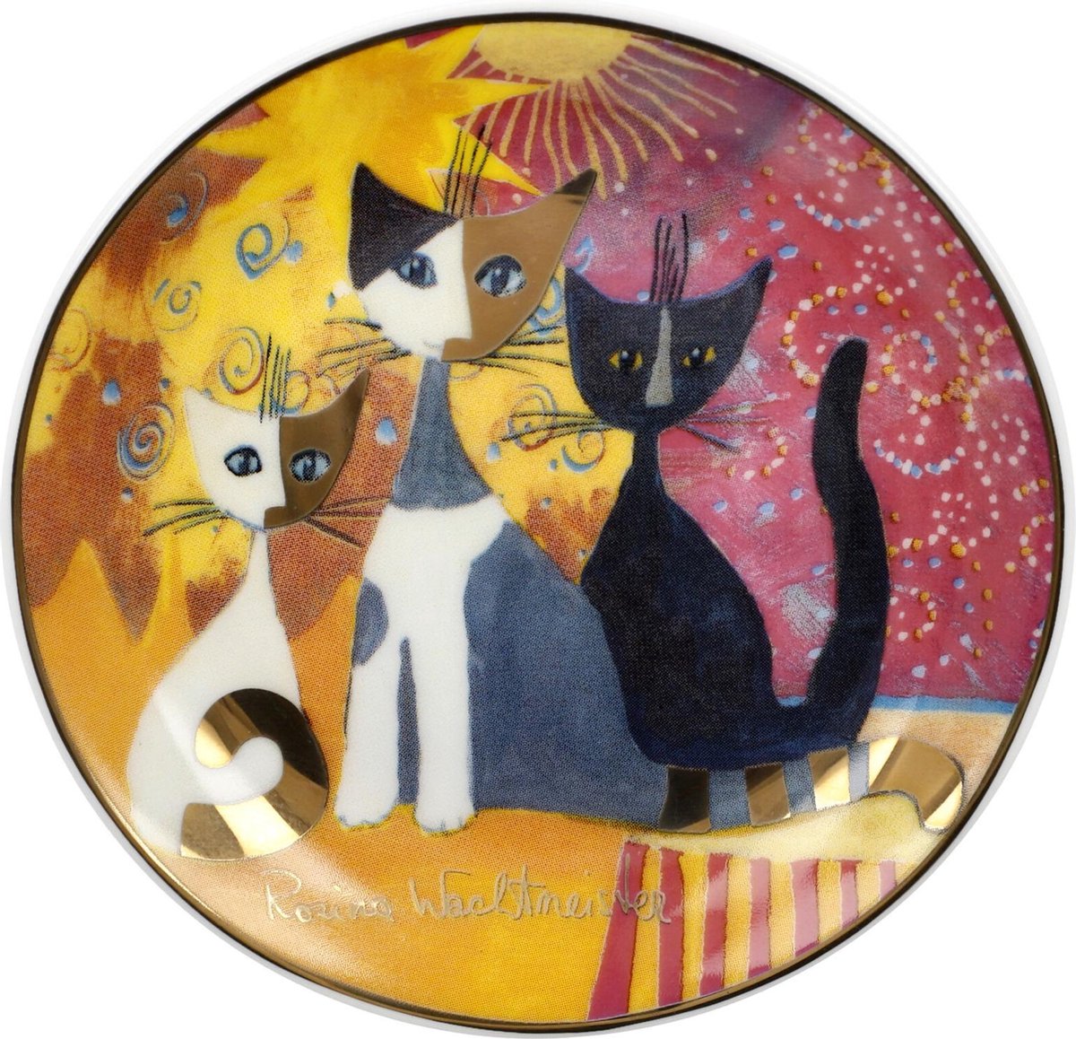 Goebel® - Rosina Wachtmeister | Sier Schoteltje "I gatti festeggiano" | Katten