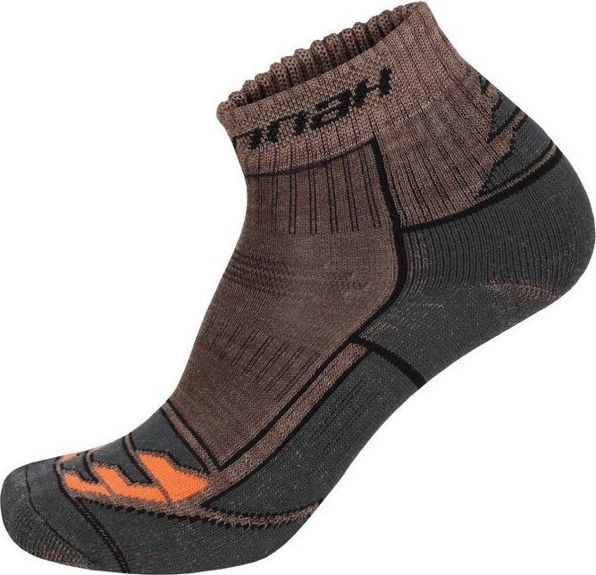 Hannah Sokken Walk Lite Heren Wol Bruin/oranje Maat Xl/45-48