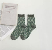 Glittersokken - Hartje - Groen