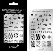 KONAD Square stempel sjablonen plaat 05 met 37 ' VOETBAL ' nagel sjablonen.
