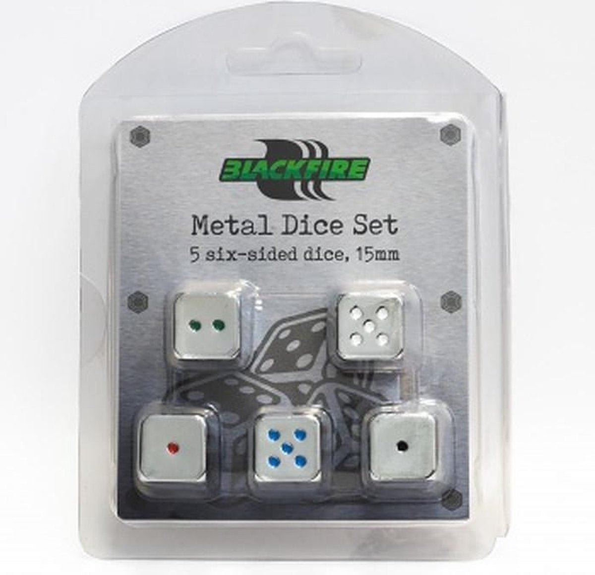 Blackfire Dice D6 Metal Set of 5