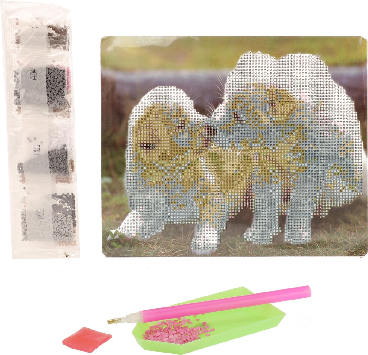 Diamond Painting Hondjes - 25 cm x 21 cm - Zelf Schilderijen Maken - Diamond Painting