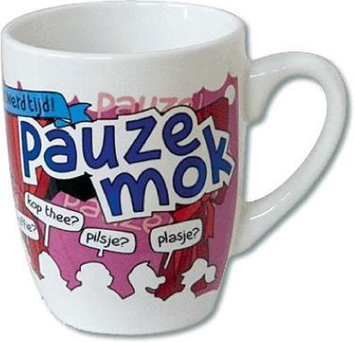 Mok - Cartoon Mok - Pauze Mok - Gevuld met een dropmix - In cadeauverpakking met gekleurd lint