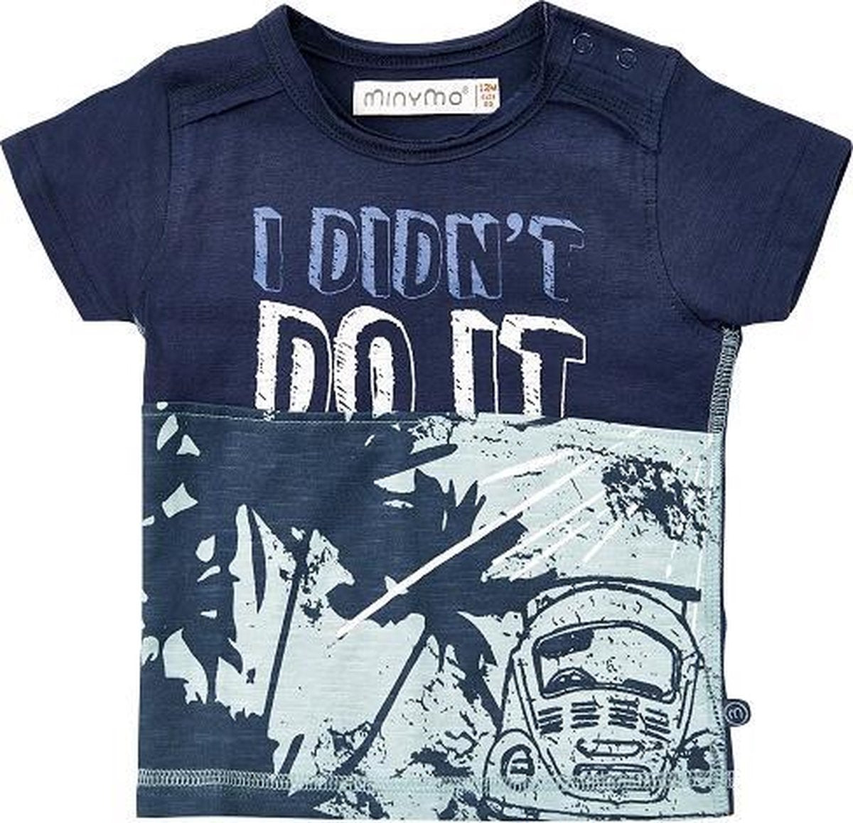 Minymo - jongens T-shirt - blauw - Maat 68