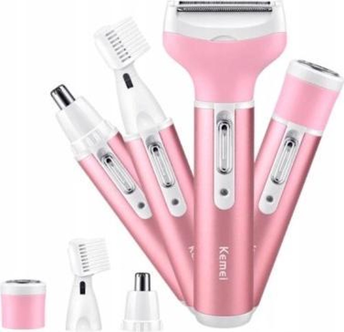Kemei KM-6637 Oplaadbare Beauty Gezichtshaar Trimmer - 4 in 1 Trimmer - Neustrimmer - Baardtrimmer - Oortrimmer - Wenkbrauwtrimmer - Benen - Gezichtsverzorging - Draadloos