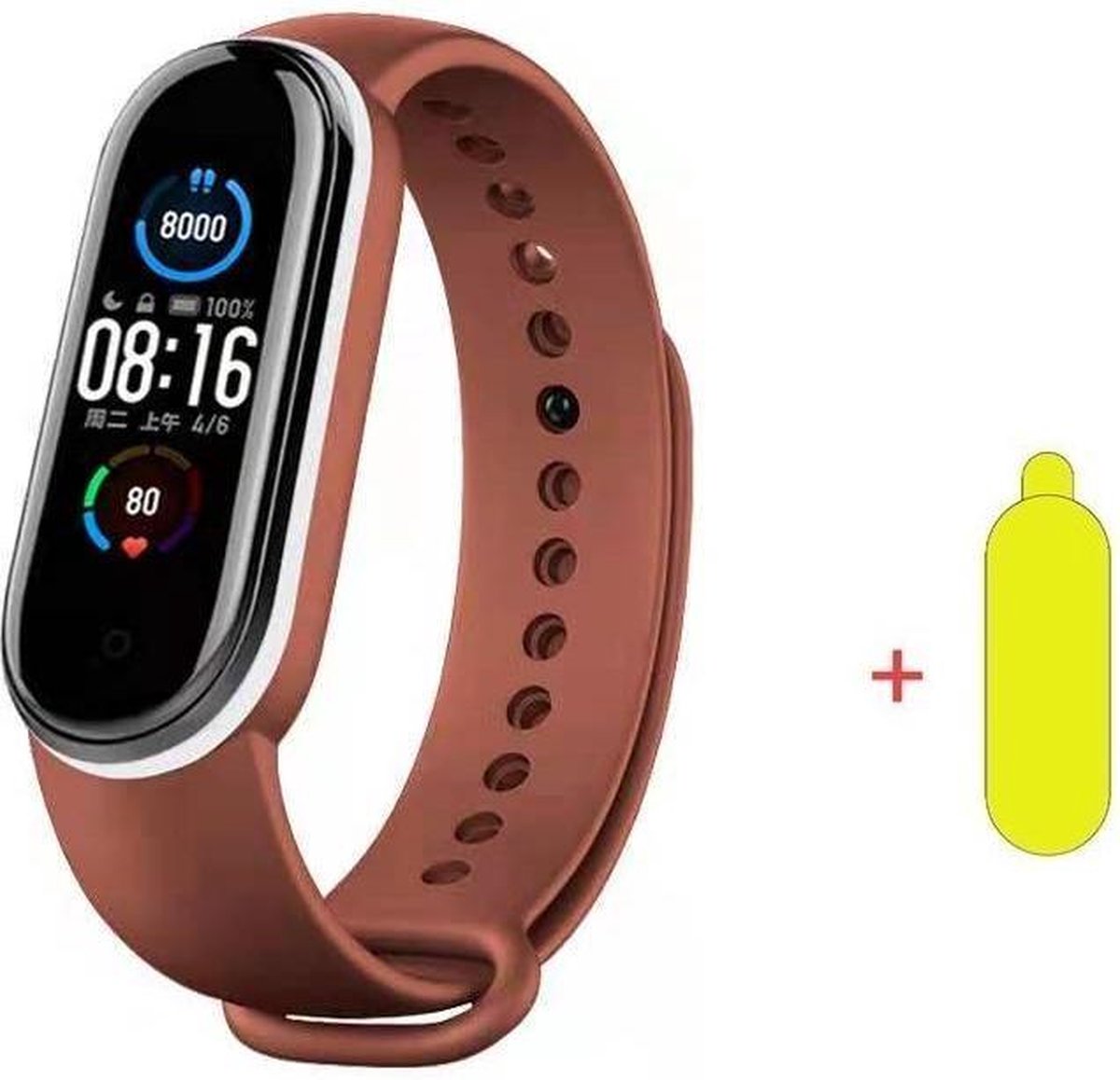 Smartwatch Dames-Smartwatch Stappenteller-Sport horloge -Smartwatch Heren-Smartwatch Kinderen-Activity Tracker -Bloeddruk- Hartslagmeter- Afstandmeter-Calorieënteller-Fitness Tracker-Zuurstofmeter-Alternatieve Fitbit- Screenprotector-Bruin/wit